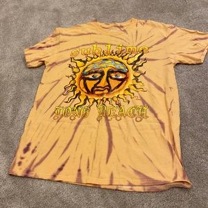 Sublime yellow tie dye t shirt shirt sleeve Long Beach size M